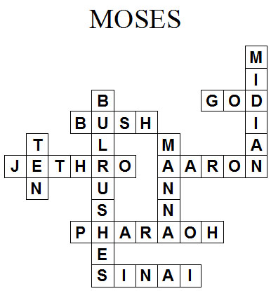 Crossword Puzzles Print on Moses Crossword Puzzle